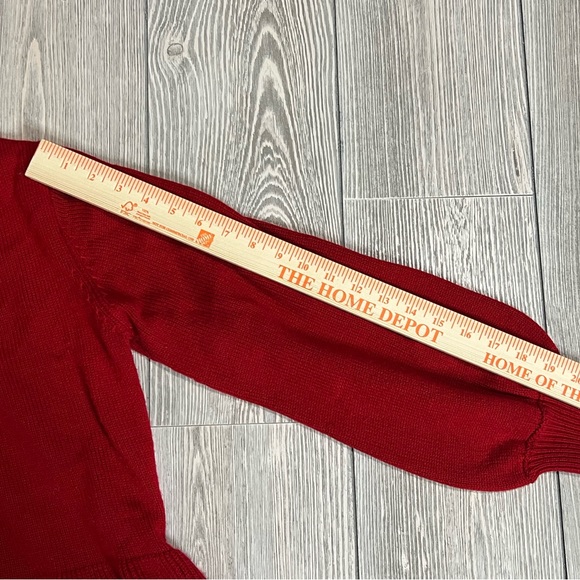 Sugarlips Balloon Sleeve Sweater Dress Size Small Red Round Neck - Picture 8 of 12